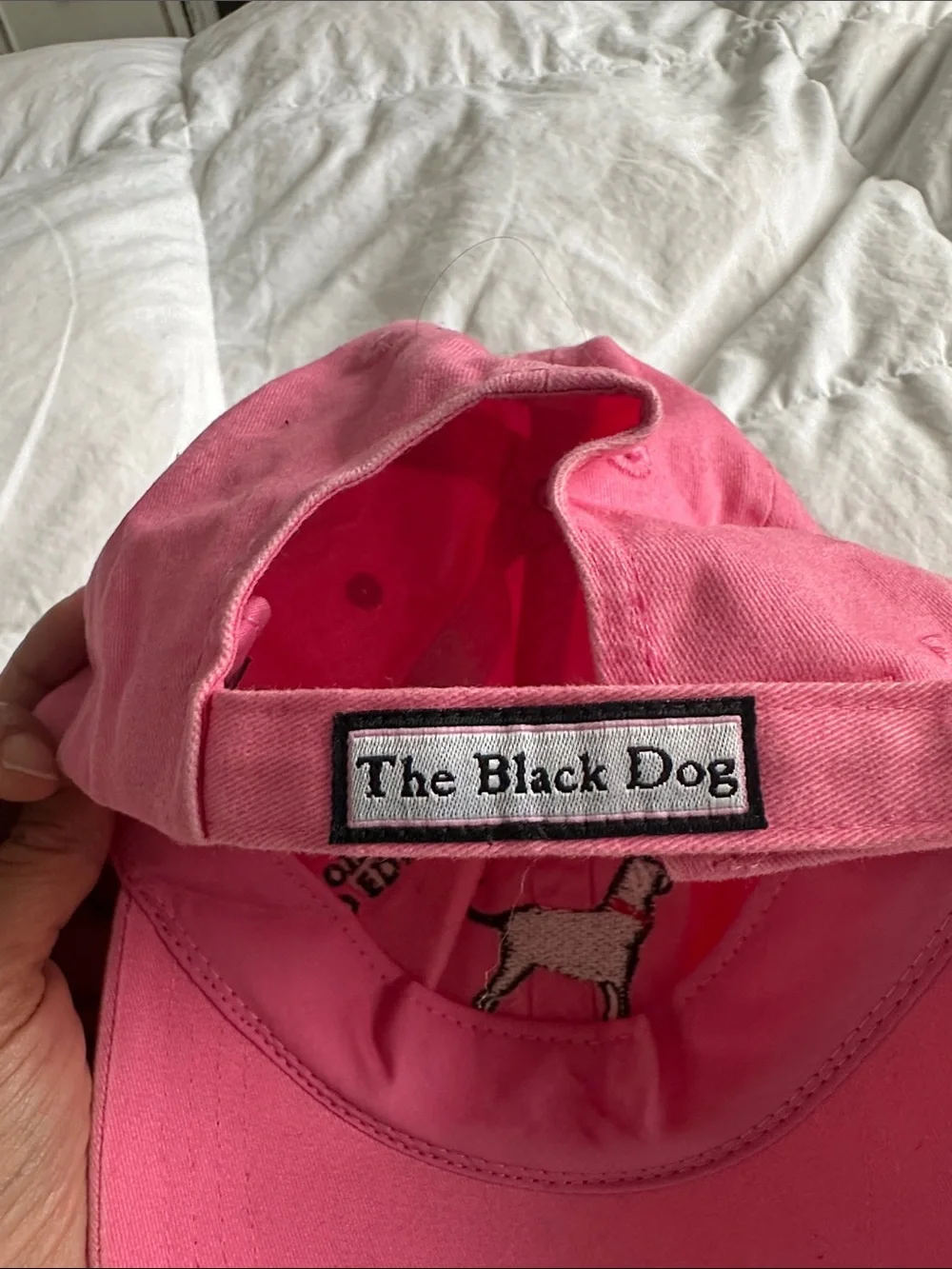 The Black Dog Pink Baseball Cap with Black Dog Embroidery